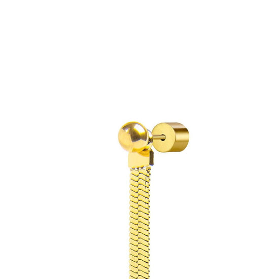 Orecchino pendente Marlù Vision donna acciaio dorato sfera e catena snake 33OR0055G-2
