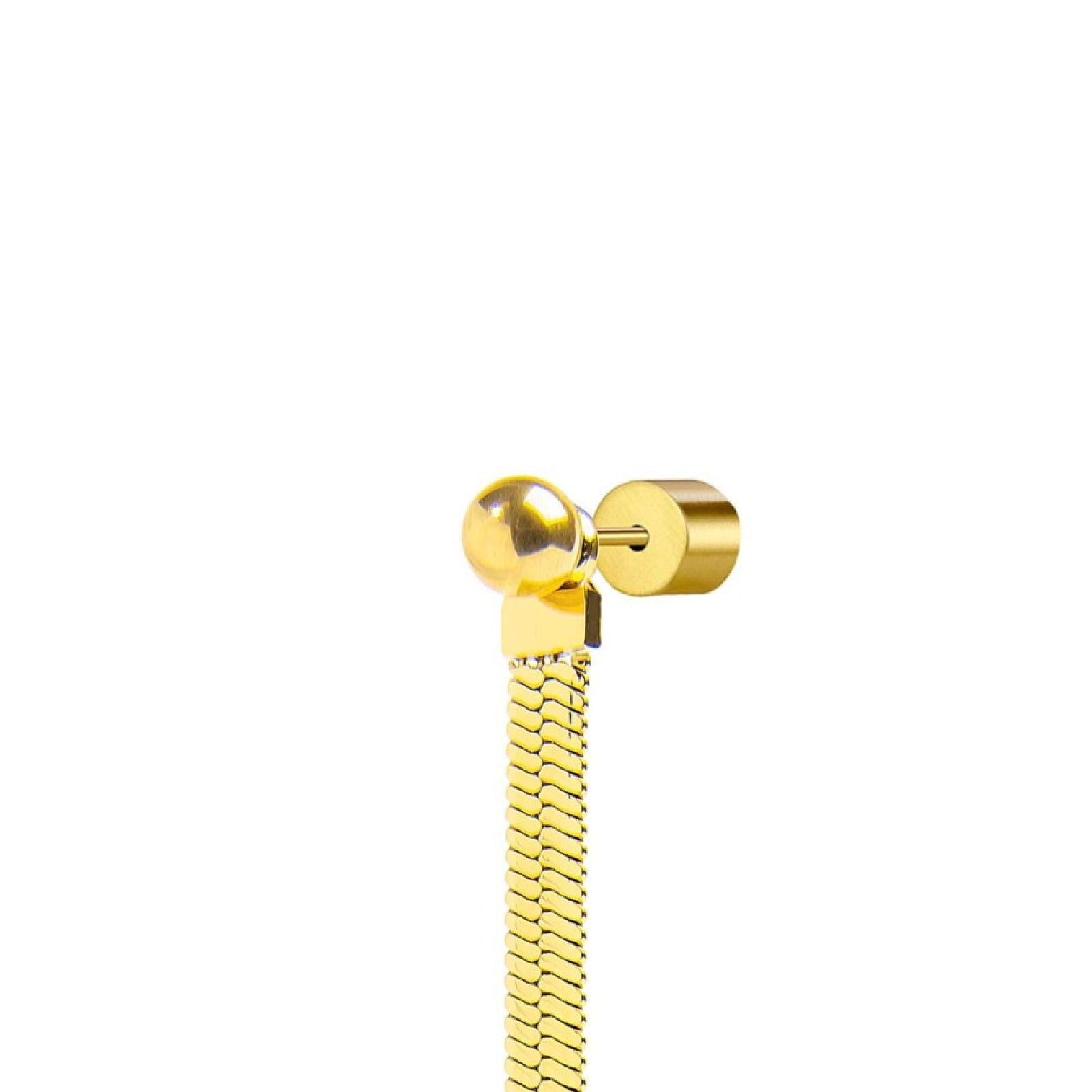 Orecchino pendente Marlù Vision donna acciaio dorato sfera e catena snake 33OR0055G-2