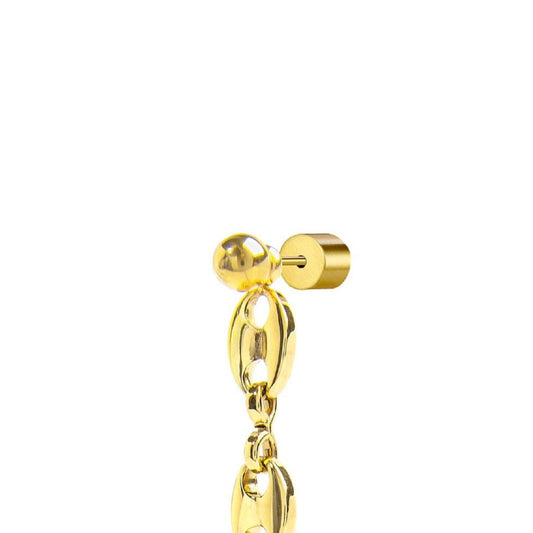 Orecchino pendente Marlù Vision donna acciaio dorato sfera e catena marine 33OR0056G-2
