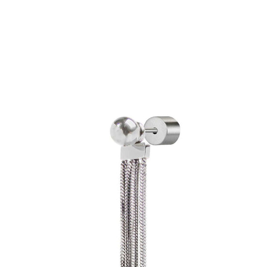 Orecchino pendente Marlù Vision donna acciaio sfera e catena snake quadrata 33OR0057-2