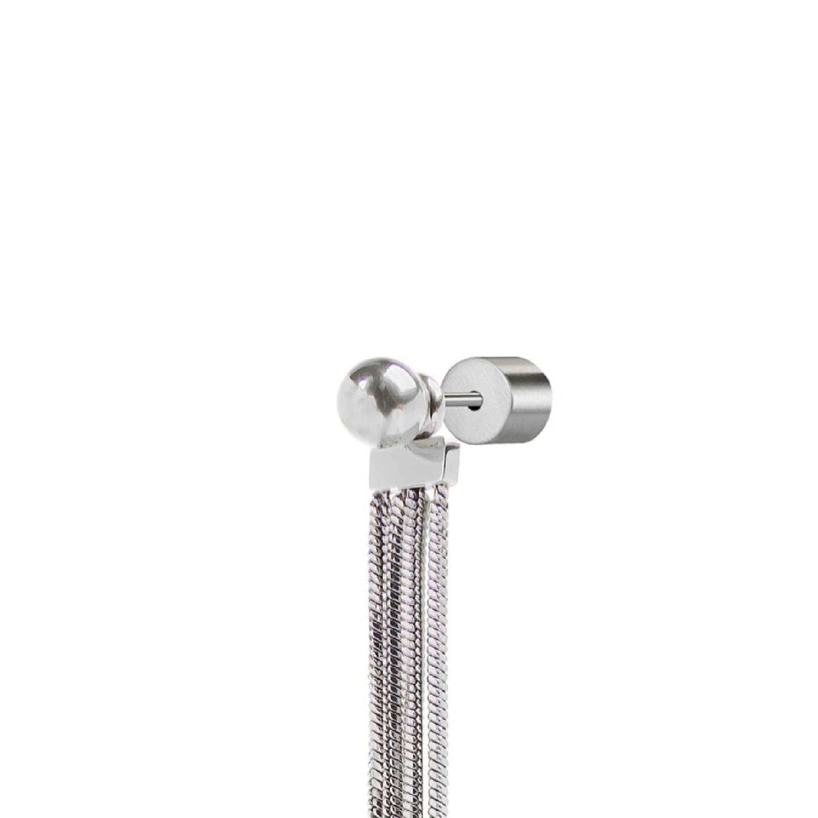 Orecchino pendente Marlù Vision donna acciaio sfera e catena snake quadrata 33OR0057-2