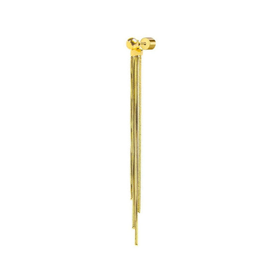 Orecchino pendente Marlù Vision donna acciaio dorato sfera e catena snake quadrata 33OR0057G-1