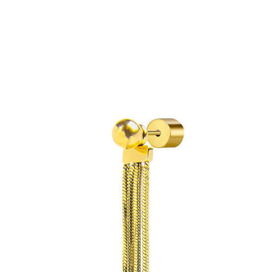Orecchino pendente Marlù Vision donna acciaio dorato sfera e catena snake quadrata 33OR0057G-2