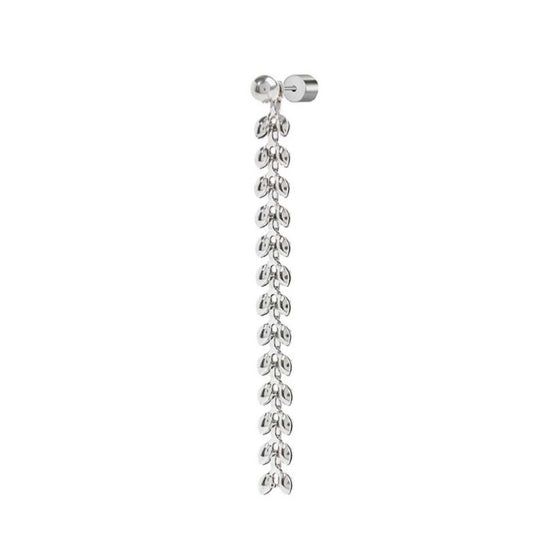 Orecchino pendente Marlù Vision donna acciaio sfera e catena a foglia chevron 33OR0058-1