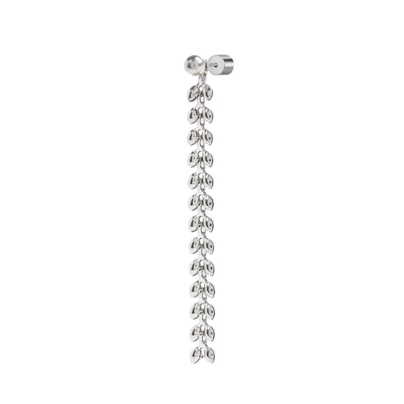 Orecchino pendente Marlù Vision donna acciaio sfera e catena a foglia chevron 33OR0058-1