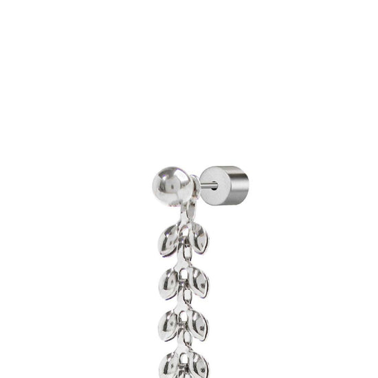 Orecchino pendente Marlù Vision donna acciaio sfera e catena a foglia chevron 33OR0058-2