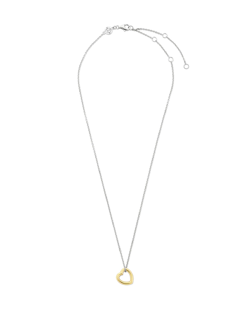 Collana girocollo da donna della collezione TI SENTO Milano in argento 925 dorato con ciondolo a cuore 34022SY/42