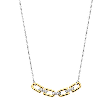 Collana donna TI SENTO Milano in argento dorato maglie e zirconi 34044ZY-42-1