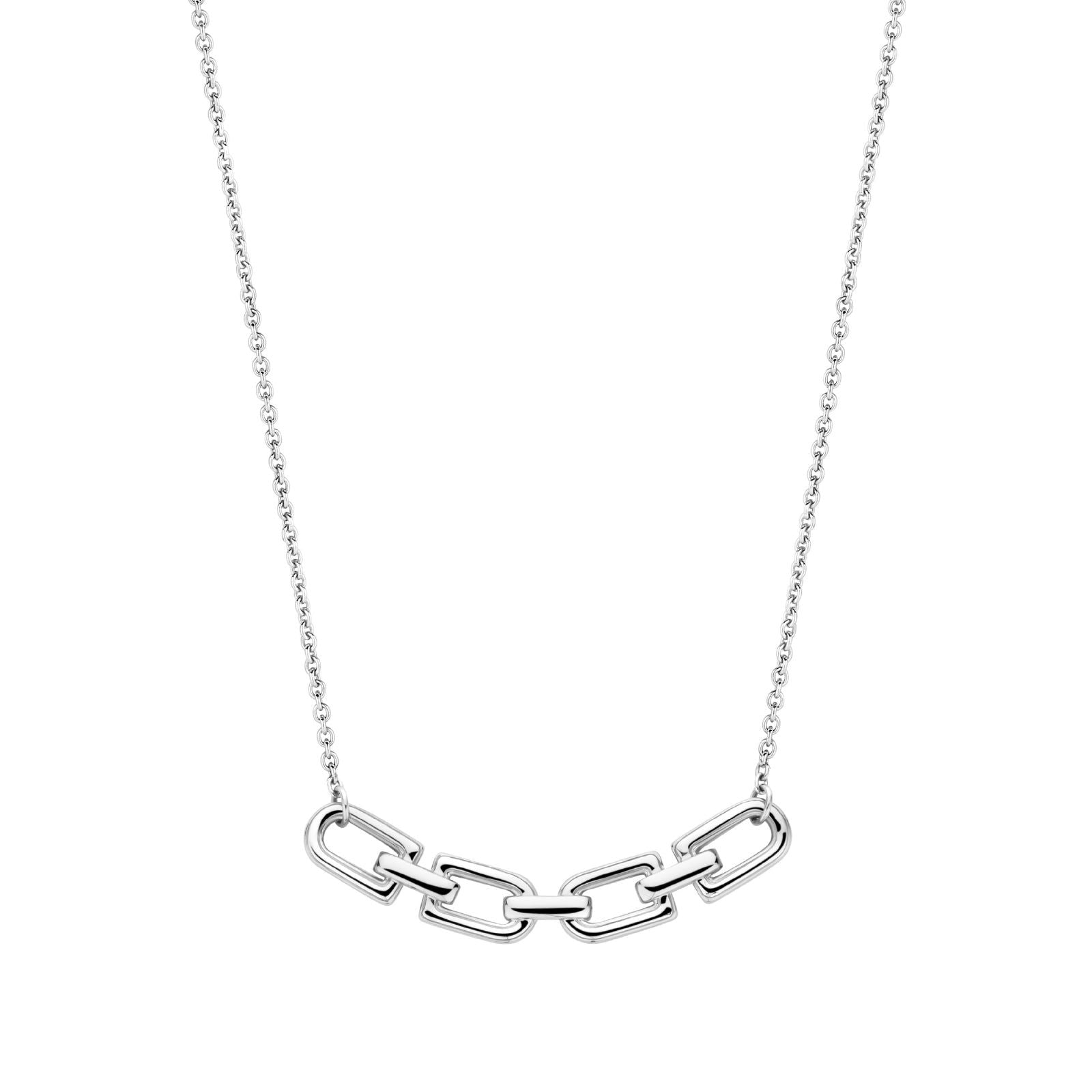Collana donna TI SENTO Milano in argento dorato maglie e zirconi 34044ZY-42-2