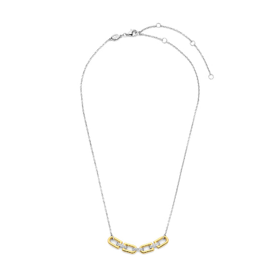 Collana donna TI SENTO Milano in argento dorato maglie e zirconi 34044ZY-42
