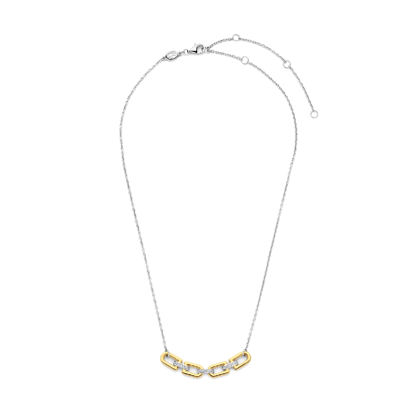 Collana donna TI SENTO Milano in argento dorato maglie e zirconi 34044ZY-42