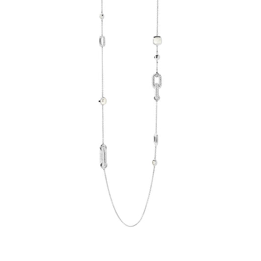 Collana donna TI SENTO Milano in argento maglie ovali e perle 34045ZI-80-2