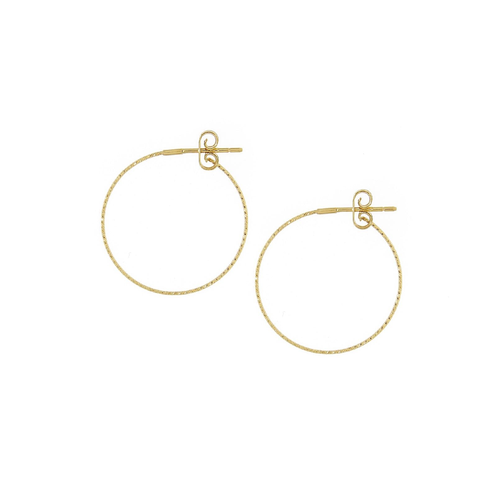 Orecchini cerchio 2,5 cm donna MagicWire Angel oro giallo con linea singola 34FP-O25-G-01-1