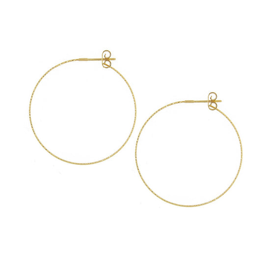 Orecchini cerchio 4 cm donna MagicWire Angel oro giallo con linea singola 34FP-O40-G-01-1