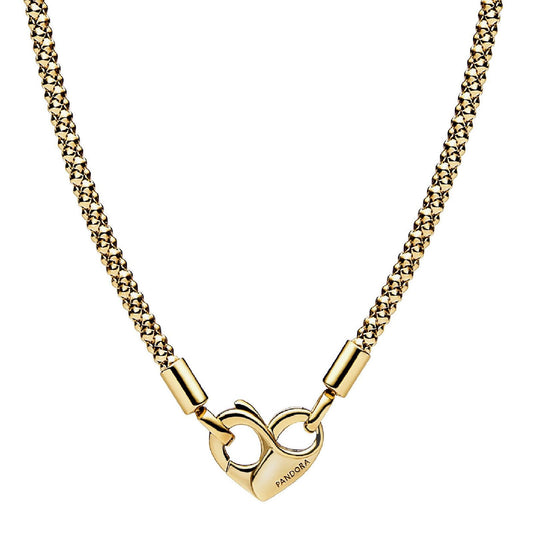 Collana da donan Pandora Moments Maglia Geometrica con Chiusura a Cuore color oro 362451C00-45-1