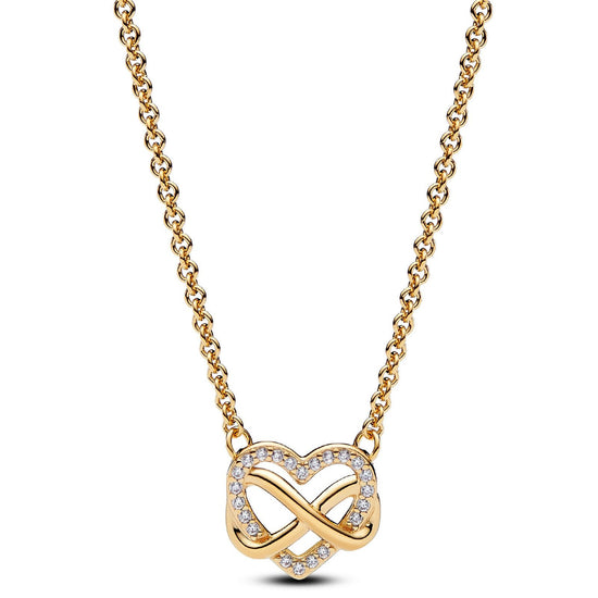 Collana Cuore Infinito Pietre Luminose dorata 362666C01-50-1