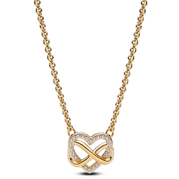 Collana Cuore Infinito Pietre Luminose dorata 362666C01-50-1