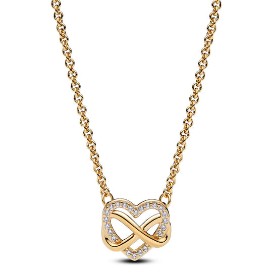 Collana Cuore Infinito Pietre Luminose dorata 362666C01-50-1