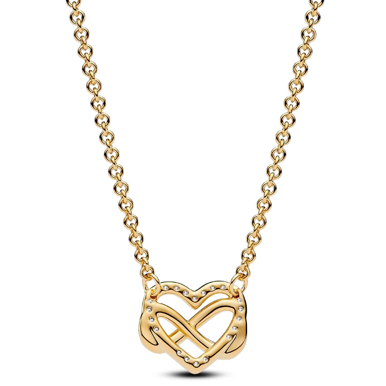 Collana Cuore Infinito Pietre Luminose dorata 362666C01-50-2