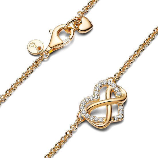 Collana Cuore Infinito Pietre Luminose dorata 362666C01-50-3