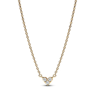 Collana Cuore con Tre Pietre color oro 363014C01-45-1