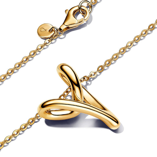 Collana Cuore Linea Sinuosa dorata 363272C00-70-2