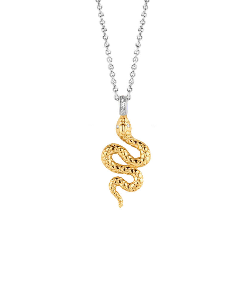 Collana girocollo da donna della collezione TI SENTO Milano in argento 925 dorato con ciondolo a forma di serpente 3923SY/42