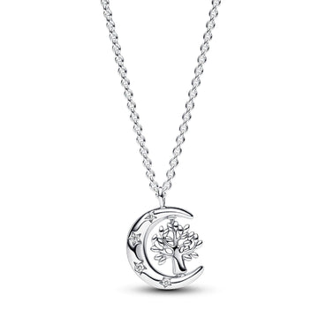 Collana Luna e Albero della Famiglia color argento 392992C01-50-1