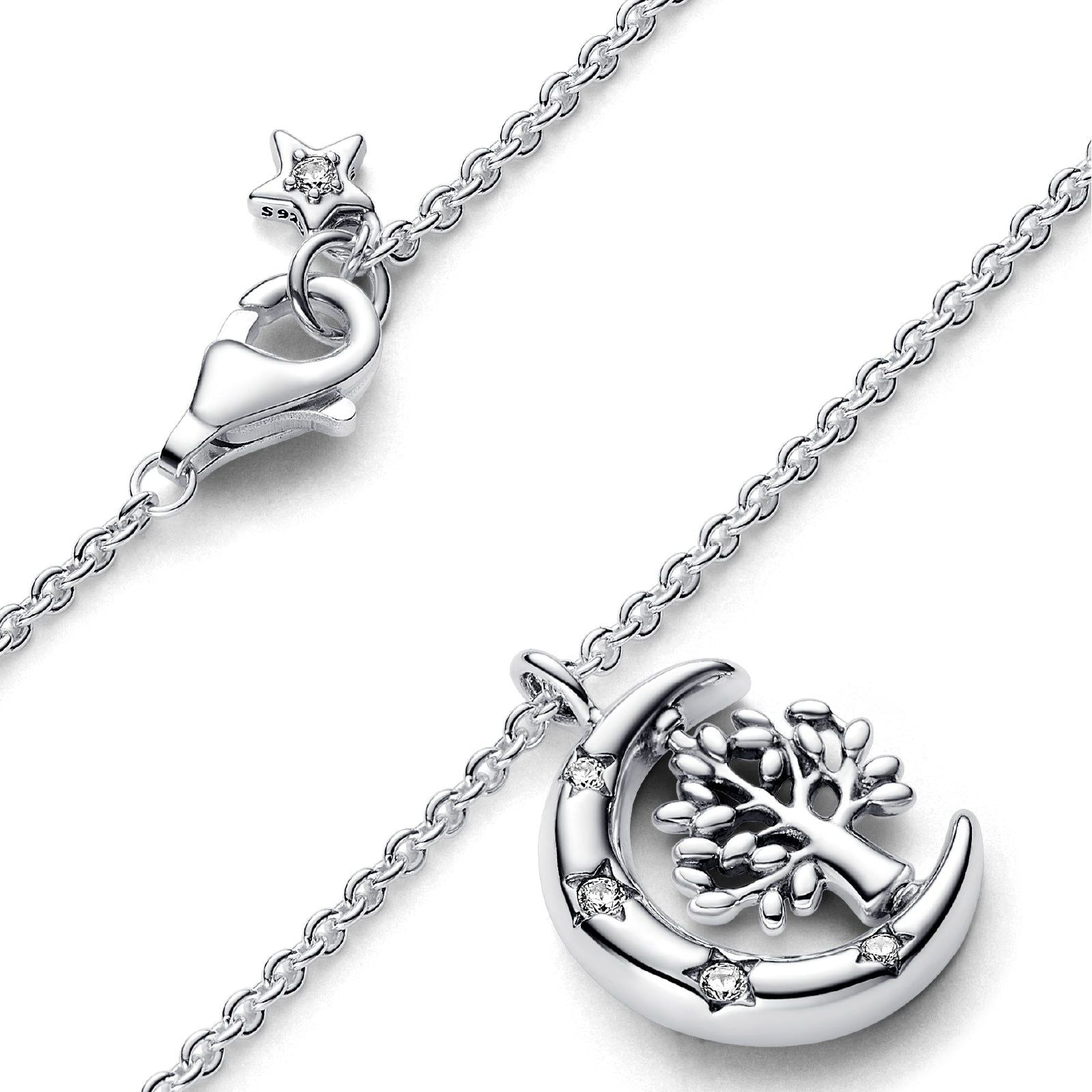 Collana Luna e Albero della Famiglia color argento 392992C01-50-3