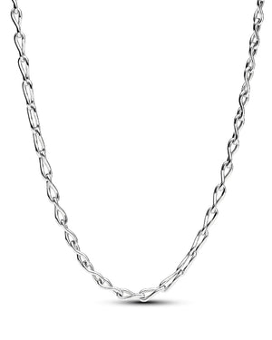 Collana girocollo da donna Pandora Moments in Argento Sterling 925 con maglie intrecciate a infinito 393052C00-50