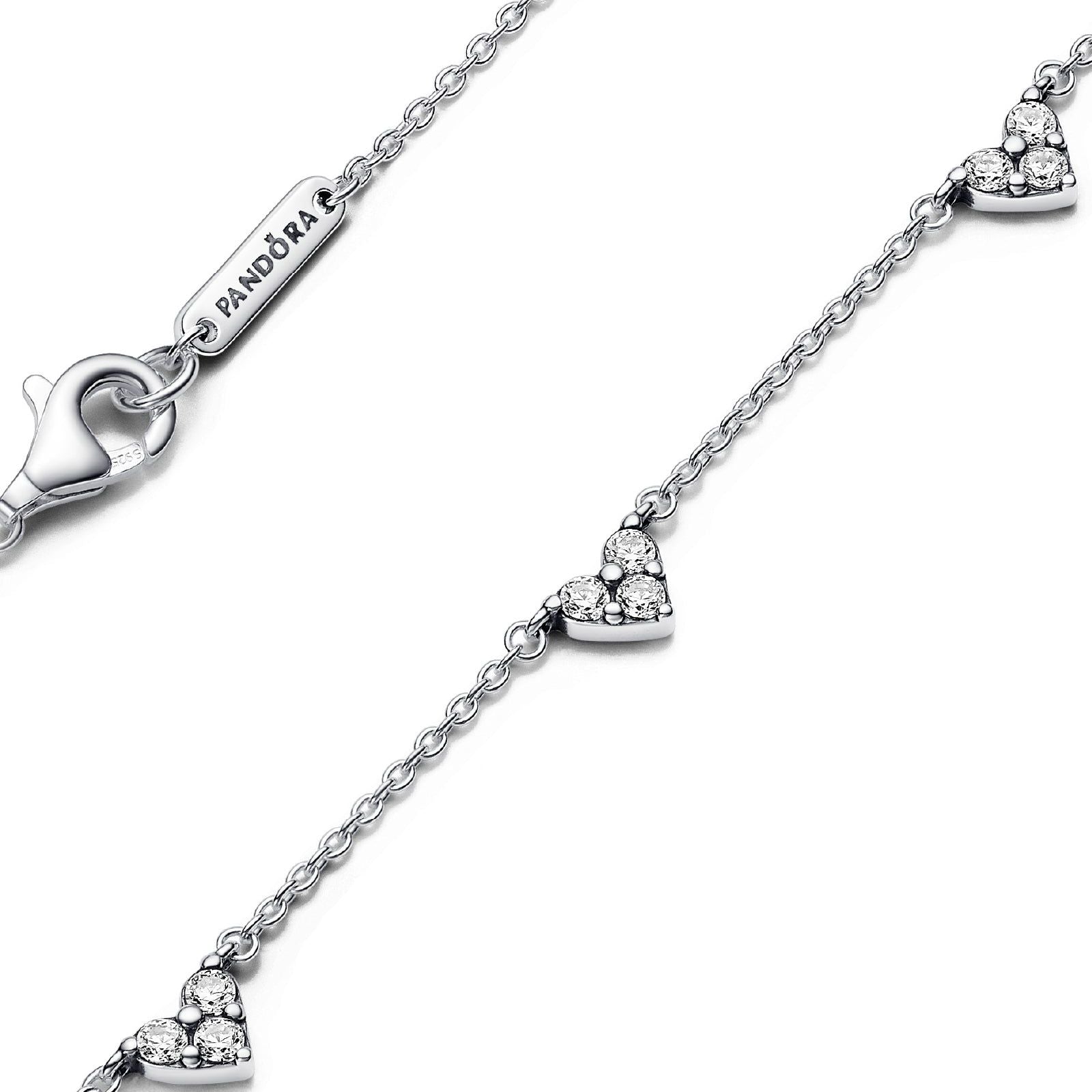 Collana Cuori con Tre Pietre 393160C01-45-3