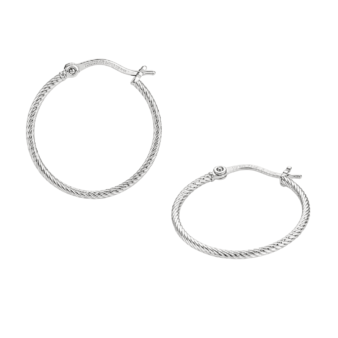 Orecchini cerchio Joy Gioielli Argento in argento texture 3 cm MISURA UNICA