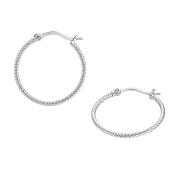 Orecchini cerchio Joy Gioielli Argento in argento texture 3 cm MISURA UNICA
