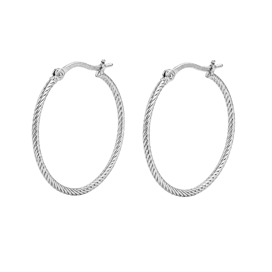 Orecchini cerchio Joy Gioielli Argento in argento texture 3 cm MISURA UNICA