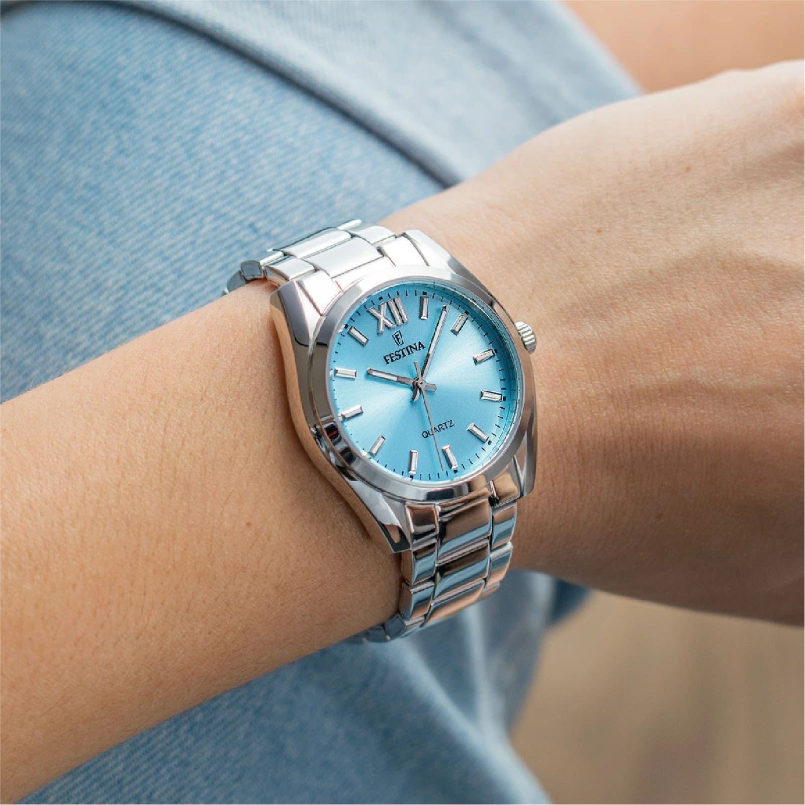 Orologio solo tempo Festina Alegría quadrante azzurro da donna MISURA UNICA