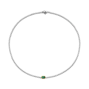 Collana TI SENTO Milano in argento con zircone verde centrale MISURA UNICA