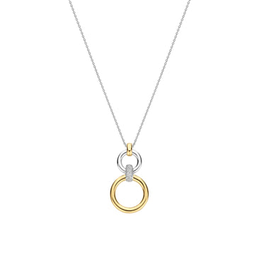 Collana pendente Ti Sento in argento e zirconi cerchi MISURA UNICA