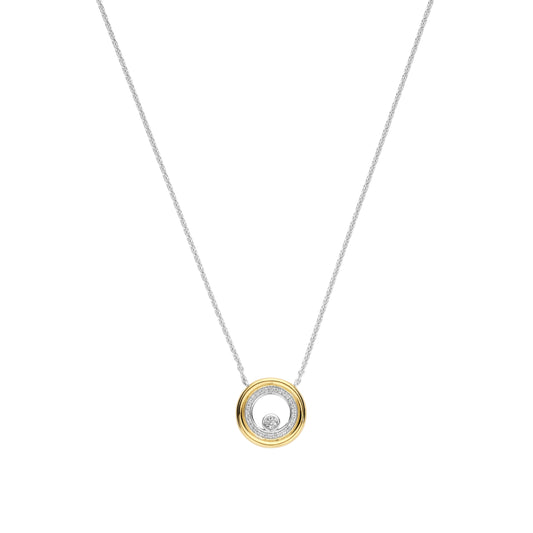 Collana catena Ti Sento in argento e placcato oro zirconi MISURA UNICA