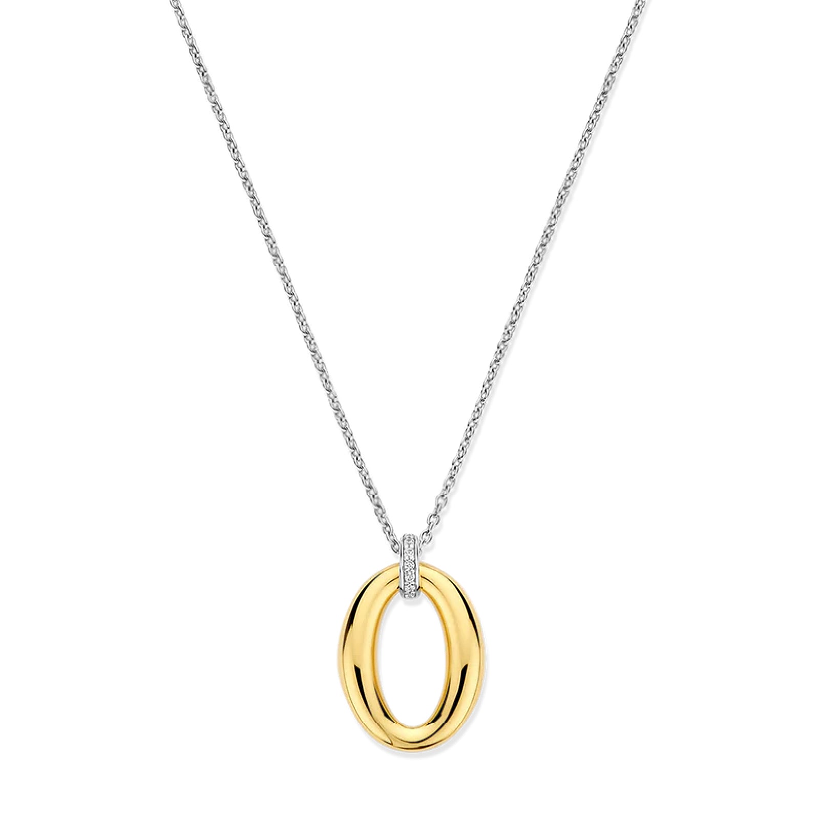 Collana donna TI SENTO Milano in argento bicolore con zirconi MISURA UNICA