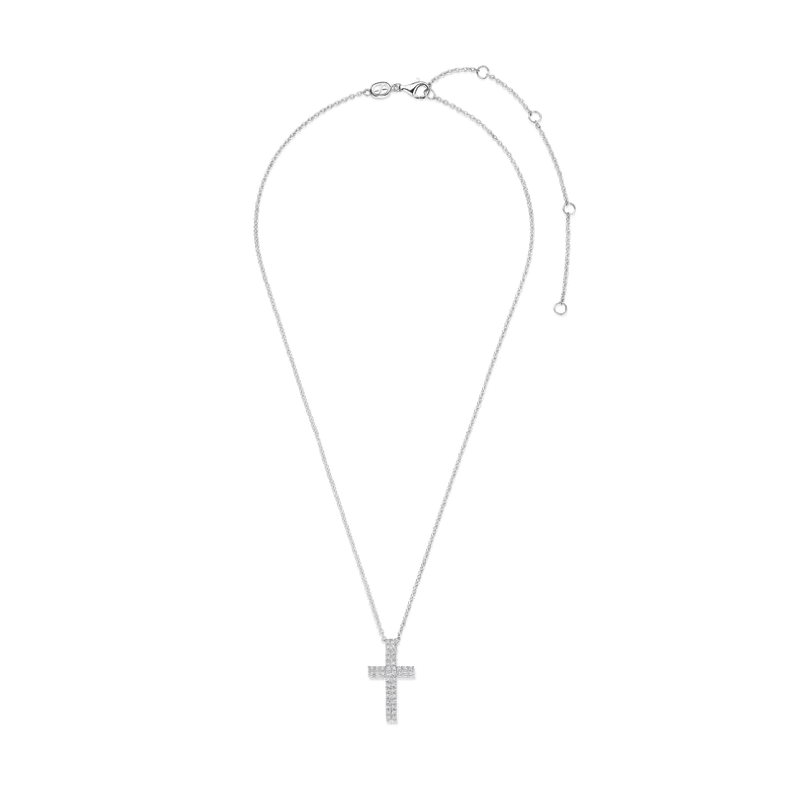 Collana TI SENTO Milano in argento con pendente croce zirconi MISURA UNICA