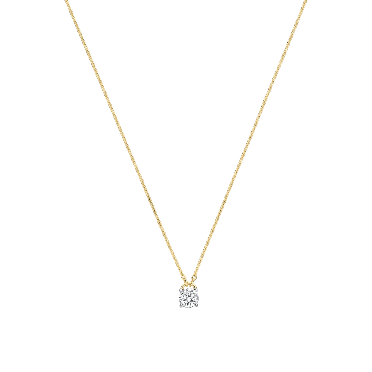 Collana punto luce Ti Sento in argento placcato oro e zircone MISURA UNICA