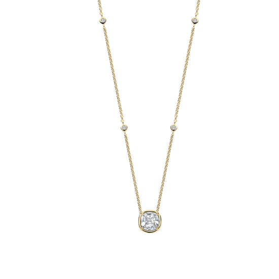 Collana catena Ti Sento in argento placcato oro e zirconi MISURA UNICA