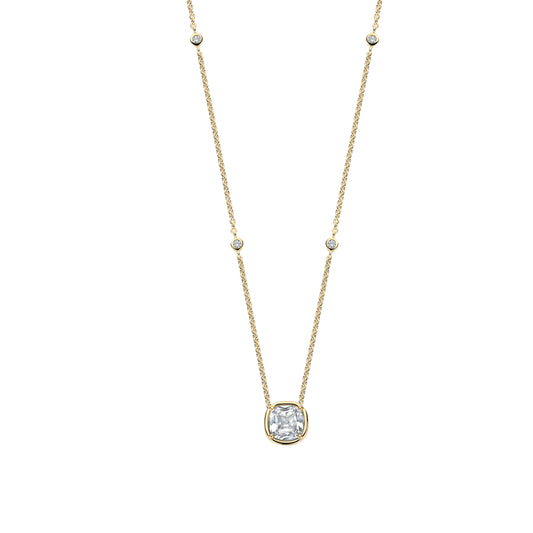 Collana catena Ti Sento in argento placcato oro e zirconi MISURA UNICA