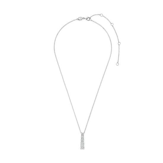 Collana TI SENTO Milano in argento pendente verticale zirconi MISURA UNICA