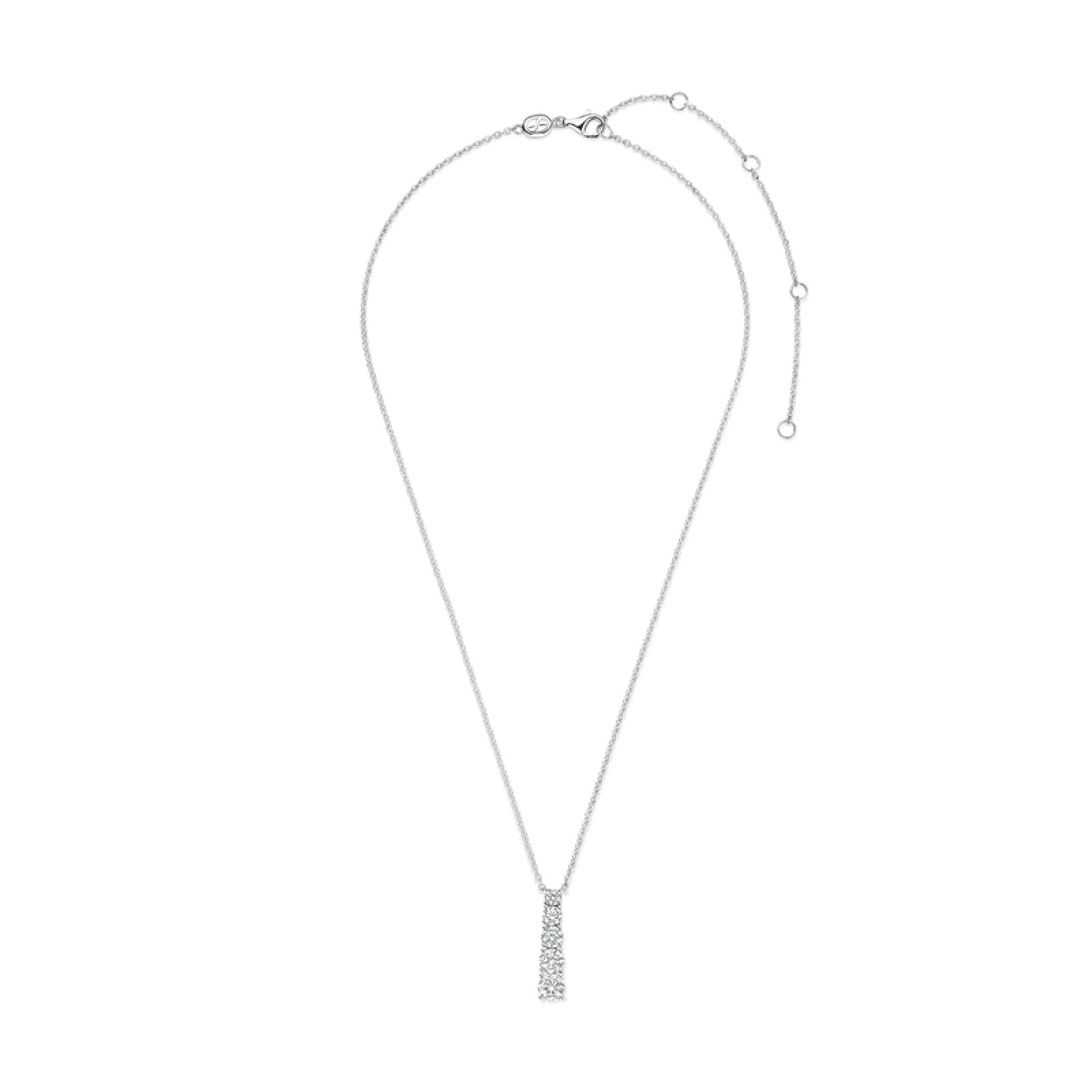 Collana TI SENTO Milano in argento pendente verticale zirconi MISURA UNICA