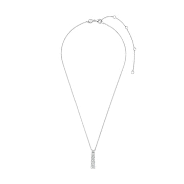 Collana TI SENTO Milano in argento pendente verticale zirconi MISURA UNICA