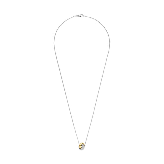 Collana TI SENTO Milano in argento cerchi intrecciati oro MISURA UNICA
