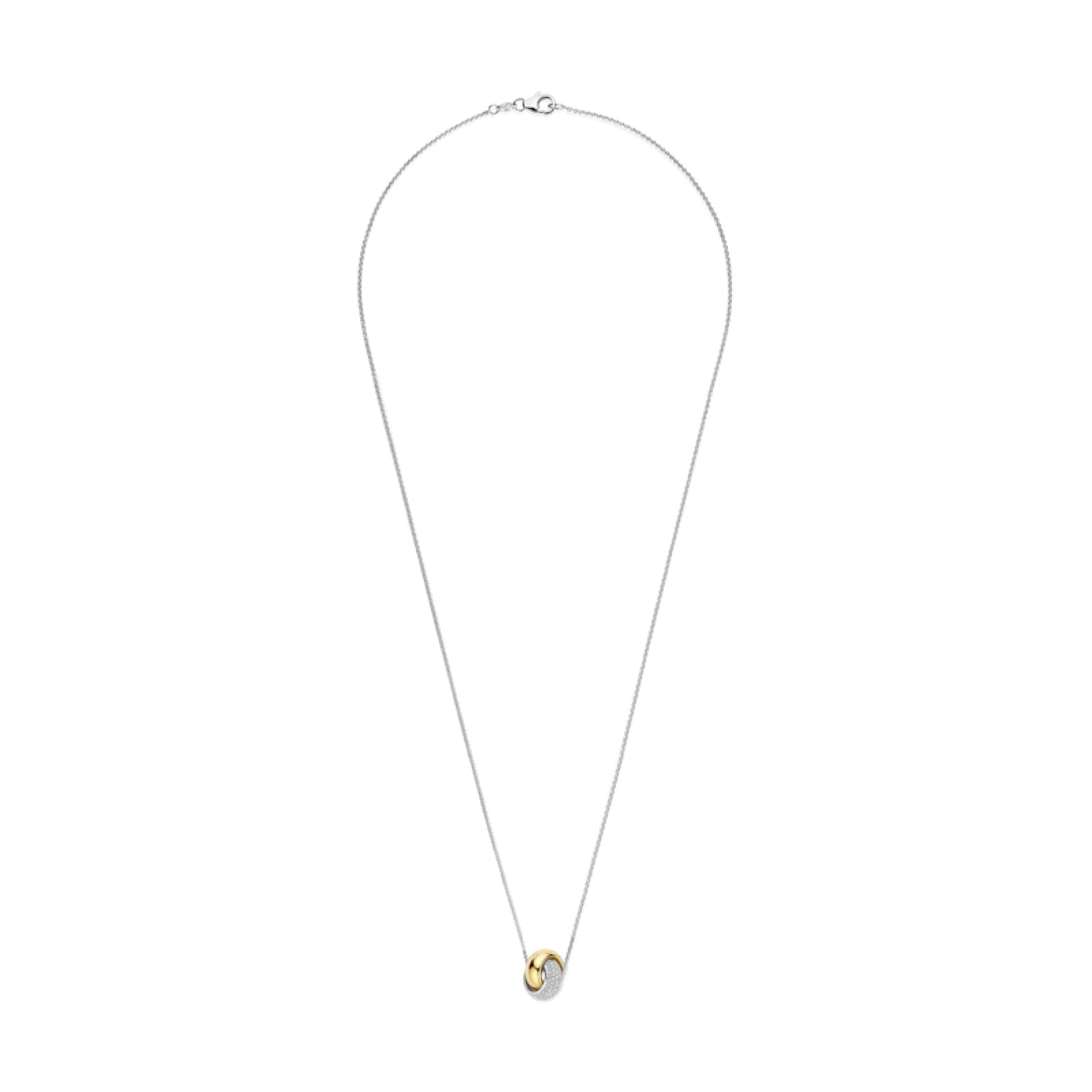 Collana TI SENTO Milano in argento cerchi intrecciati oro MISURA UNICA
