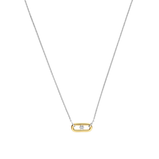 Collana catena Ti Sento in argento e placcato oro zircone MISURA UNICA