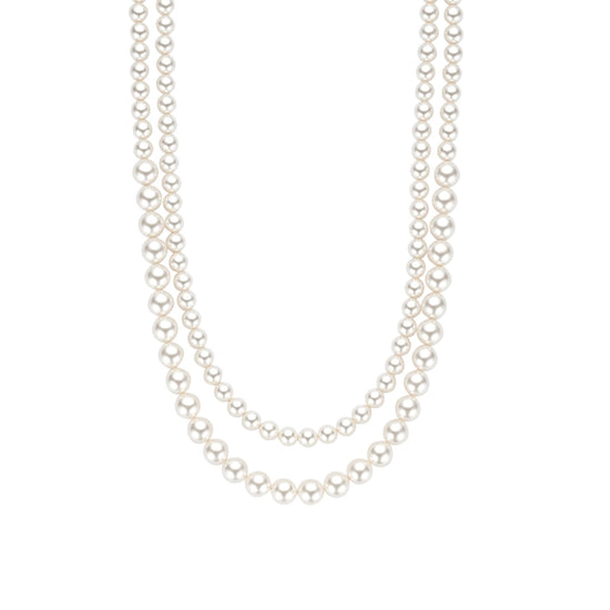 Collana doppio filo Ti Sento in argento e perle 8mm MISURA UNICA